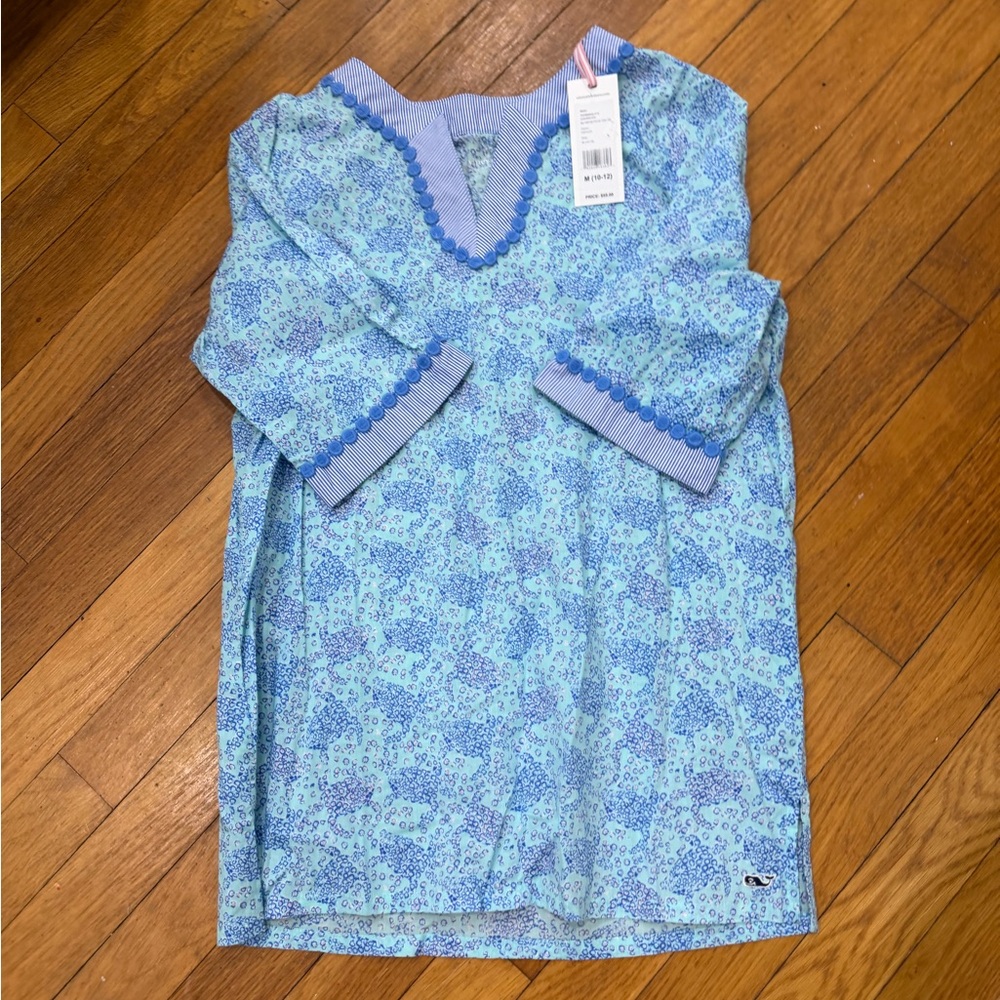 Vineyard Vines Sea Turtle Print Tunic in Aqua and Navy